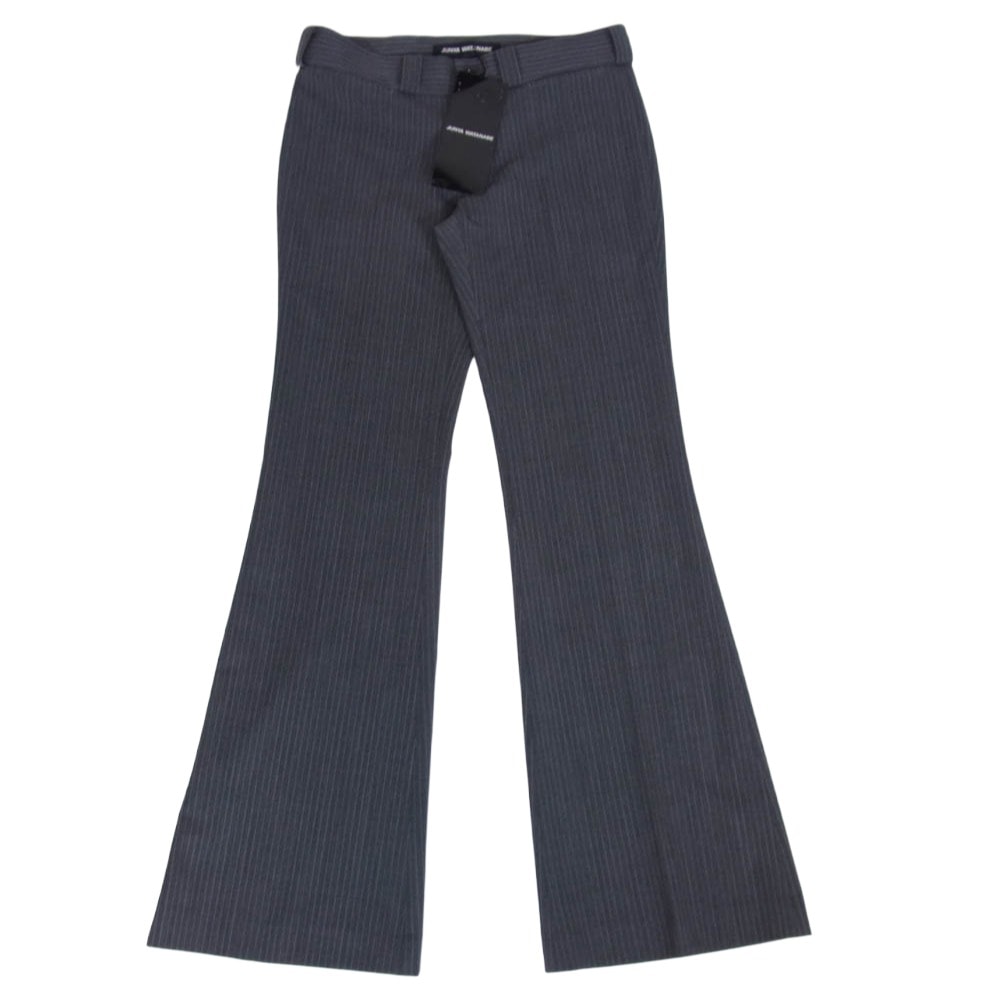 JUNYA WATANABE COMME des GARCONS ジュンヤワタナベコムデギャルソン パンツ 25AW JP-P014 チョークストライプ ウール ジップフライ フレア スラックスパンツ グレー系 S【極上美品】【中古】