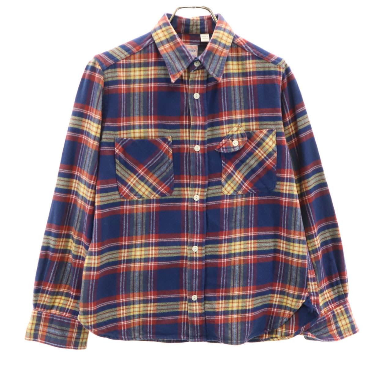 BEAMS BOY ビームスボーイ 日本製 チェック柄 長袖 ネル シャツ レッド系