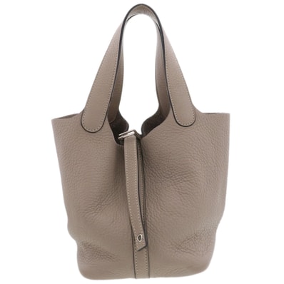 HERMES エルメス ピコタンロック PM ハンドバッグ 056289CK トリヨンクレマンス トゥルティエールグレー □L(2008)刻印 レディース【中古】