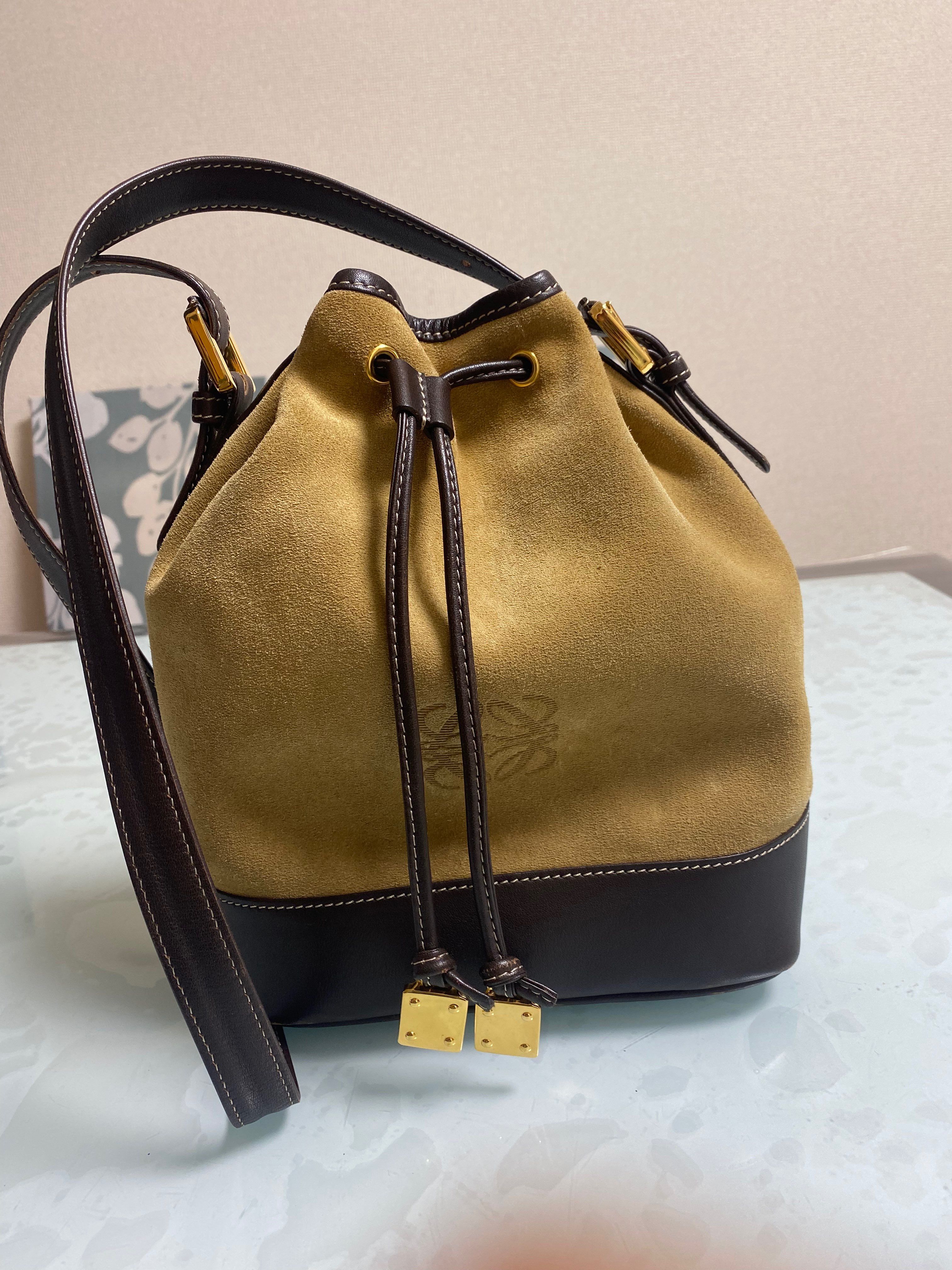 LOEWE Balloon Bag In Nappa Calfskin "Black / Tan"