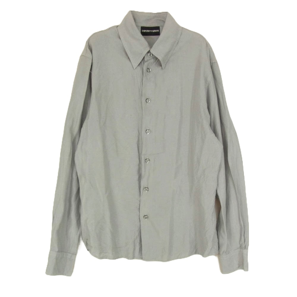 Emporio Armani エンポリオ・アルマーニ 長袖シャツ J3053L アセテート ボタンダウン 長袖 シャツ グレー系 38【中古】