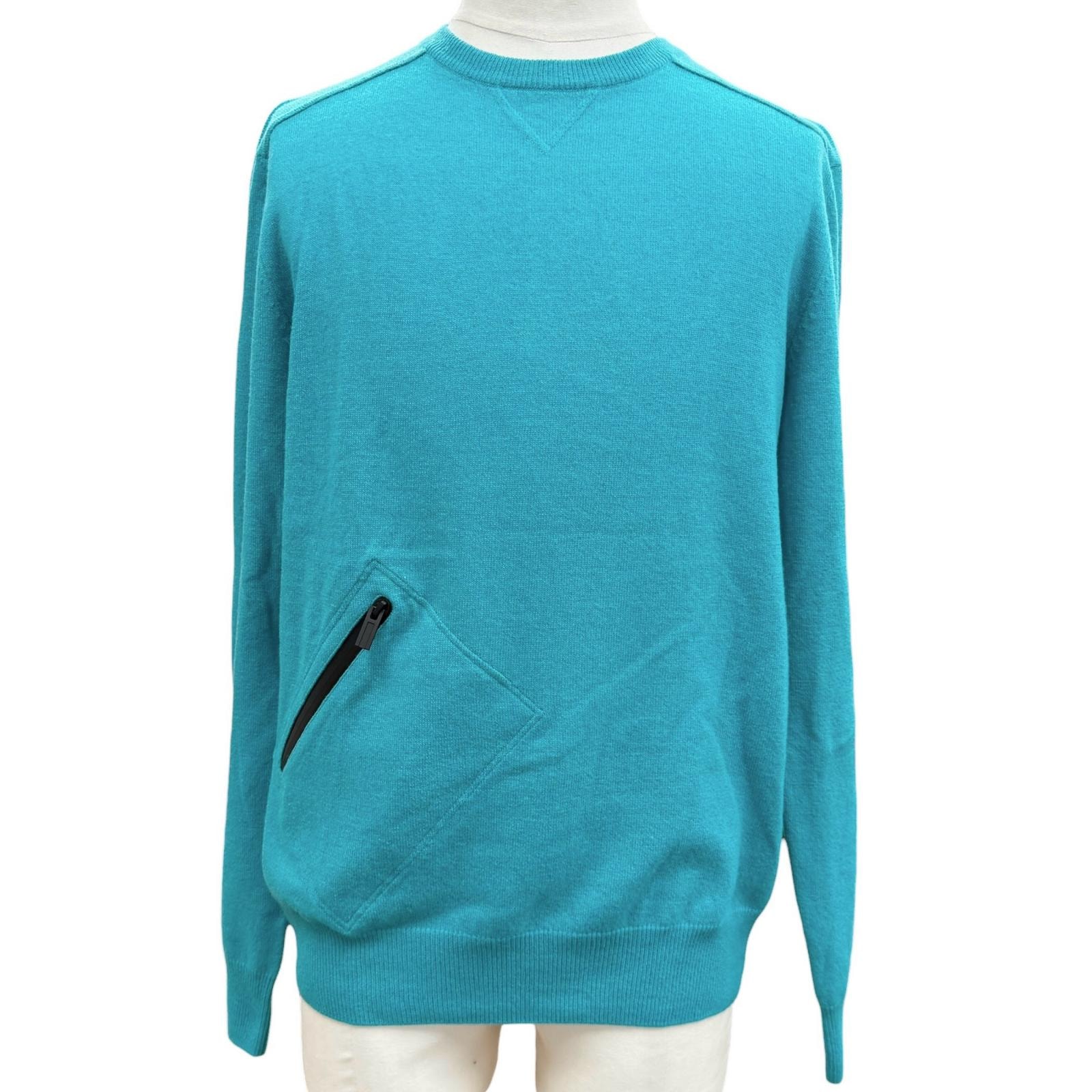 美品 エルメス セーター ターコイズブルー メンズ M