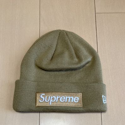 Supreme New Era Box Logo Beanie "Dark Sand" (23FW)