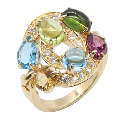 ブルガリ BVLGARI アストラーレ チェルキ リング リング・指輪 ジュエリー K18(イエローゴールド) ダイヤモンド ペリドット / ブルートパーズ / グリーントルマリン / シトリン レディース ゴールド系 / マルチカラー