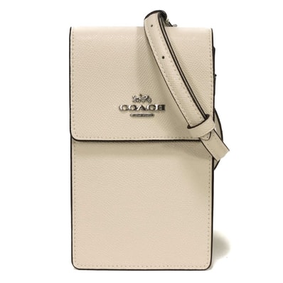COACH コーチ ノース サウス フォーン クロスボディ 現行 アイボリー グレージュ バイカラー 未使用 ロゴ メタル チョーク ショルダーバッグ CM235