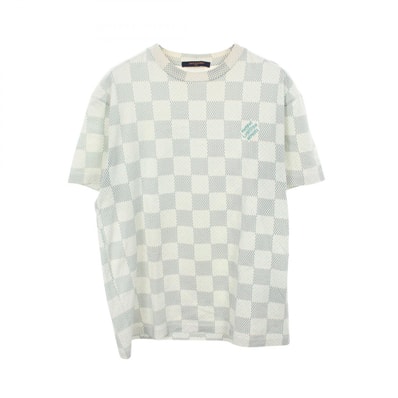 ルイ・ヴィトン LOUIS VUITTON ダミエモノグラム 半袖Tシャツ 衣料品 トップス コットン メンズ ホワイト系 / グリーン系 RM242MM NPG HRY10W 【中古】