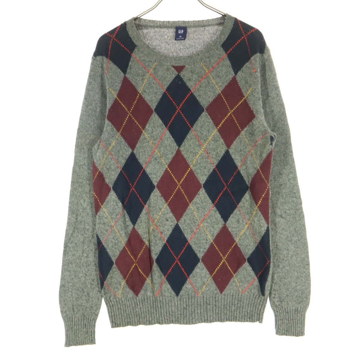 GAP ギャップ アーガイル柄 長袖 セーター XS グレー