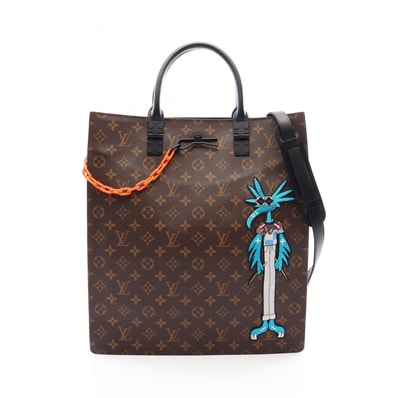 ルイ・ヴィトン LOUIS VUITTON サックプラ LVフレンド ヴァージルアブロー 2WAY トートバッグ バッグ PVCコーティングキャンバス レザー モノグラム メンズ ブラウン系 / ブラック系 / マルチカラー M45667 【中古】