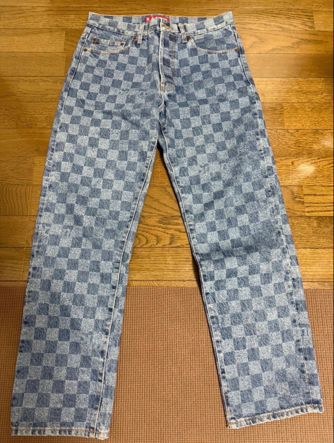 Supreme Regular Jean "Washed Checkerboard"(20FW)