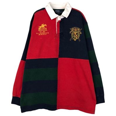 古着 ラルフローレン Ralph Lauren POLO by Ralph Lauren クレイジーパターン 長袖 ラガーシャツ メンズXL相当/eaa607512