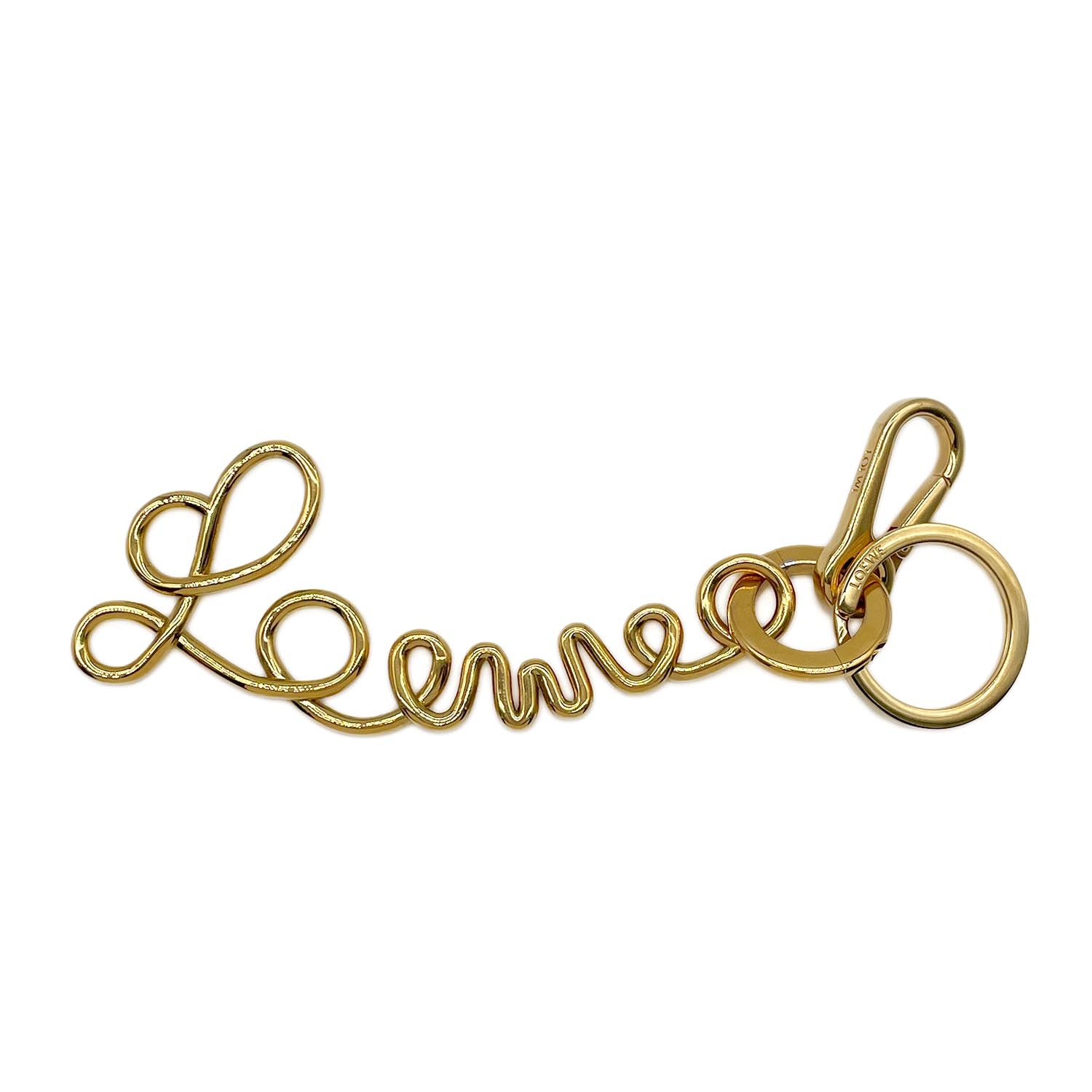 LOEWE ロエベ シグネチャー キーホルダー バッグチャーム メタル ゴールド レディース 【中古】