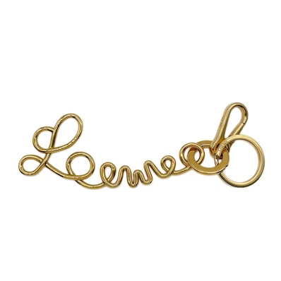 LOEWE ロエベ シグネチャー キーホルダー バッグチャーム メタル ゴールド レディース 【中古】