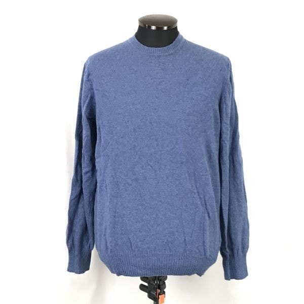 イタリア製/高級モデル★ザラ/ZARA MAN BASIC/Inditex★ウールニットセーター【メンズXL/青系/blue系】Tops/Shirts/Sweater◆mBH357