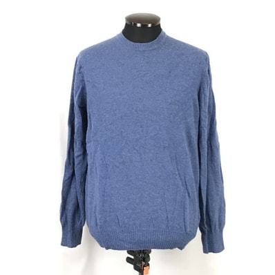 イタリア製/高級モデル★ザラ/ZARA MAN BASIC/Inditex★ウールニットセーター【メンズXL/青系/blue系】Tops/Shirts/Sweater◆mBH357