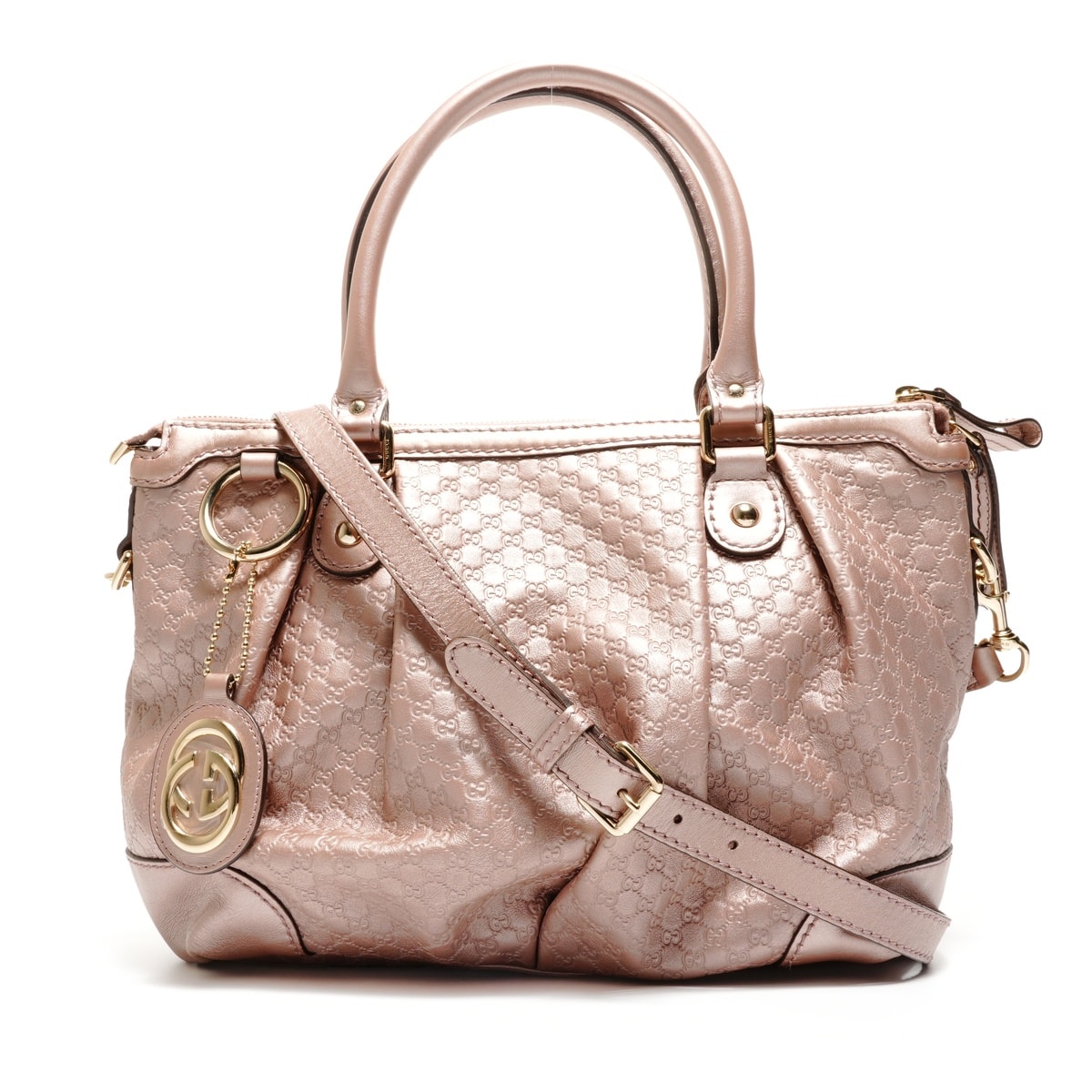 グッチ GUCCI マイクロGGシマ レザー スーキー 2way ショルダーバッグ【中古】