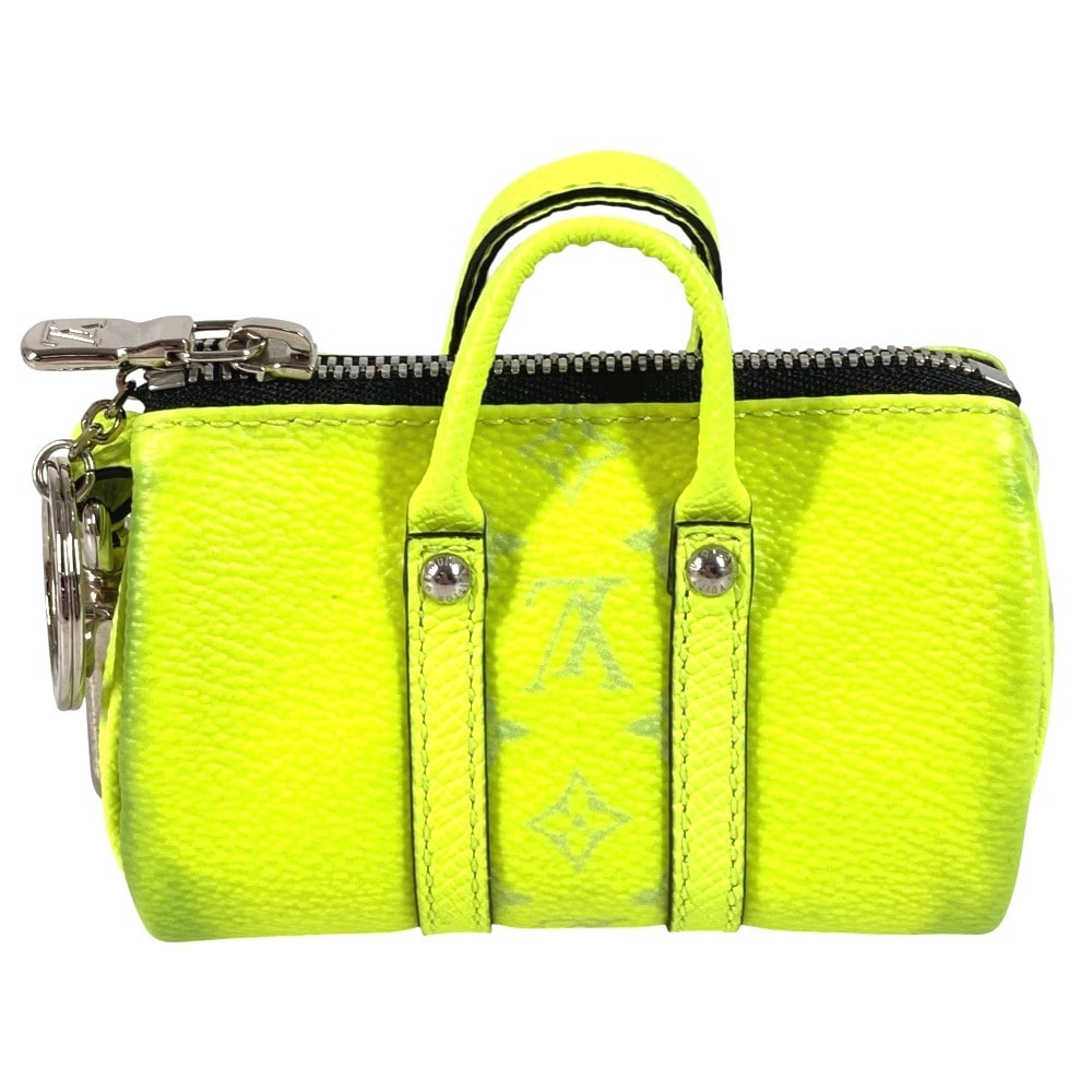 ルイヴィトン LOUIS VUITTON ポルトクレ・ミニキーポル M01048 タイガラマ バッグチャーム バッグ型 ボストン キーホルダー タイガレザー イエロー
