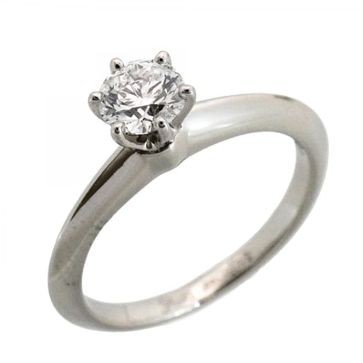★最終価格【6jfb0224】ティファニー リング ソリティア 1PD Pt950 プラチナ ダイヤモンド 0.35ct 6.5号【中古】レディース