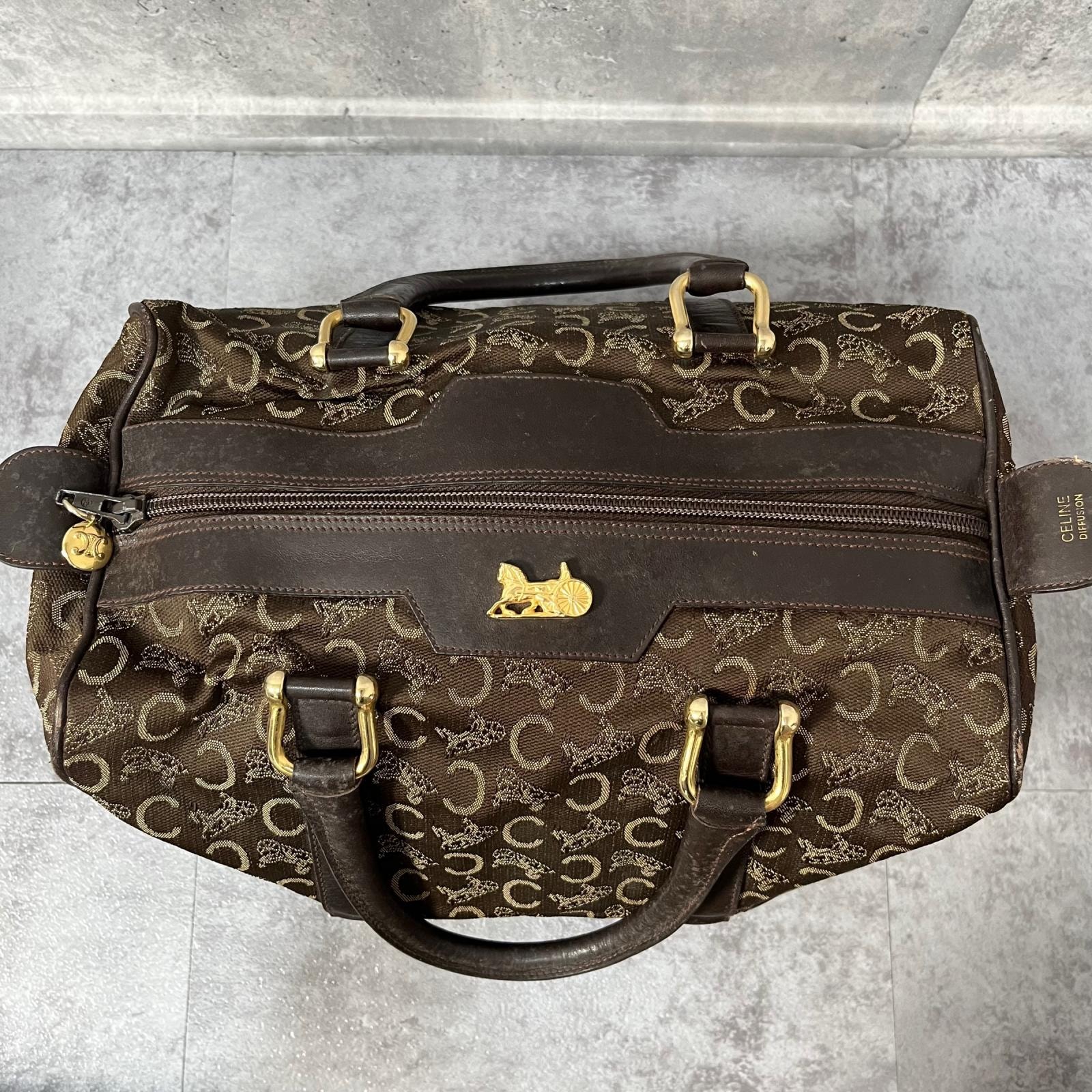 C (やや傷や汚れあり)】【CELINE】セリーヌ ボストンバッグ Cマカダム