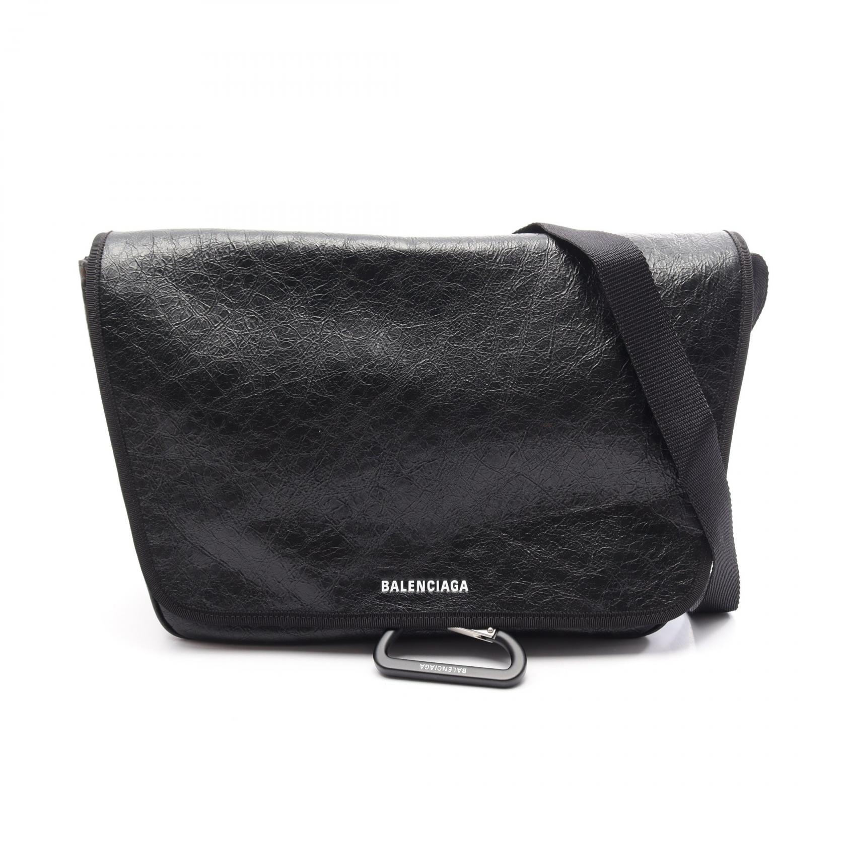バレンシアガ BALENCIAGA EXPLORER FLAP メッセンジャー ショルダーバッグ バッグ レザー メンズ ブラック系 8348271VG7X1090 【新品】