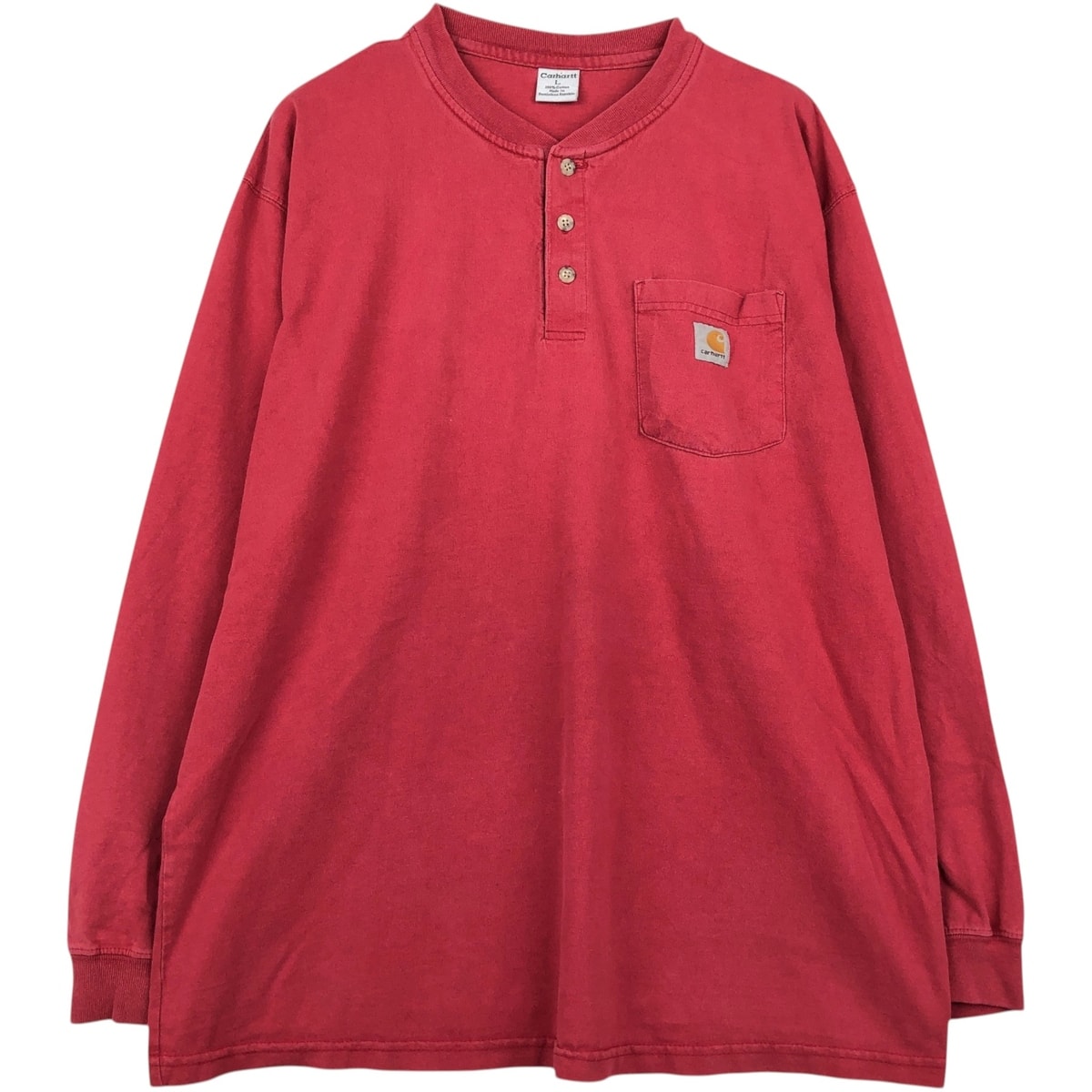 古着 カーハート Carhartt ヘンリーネック 無地ポケットロングTシャツ ロンT メンズL相当/eaa655105