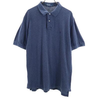 Polo by Ralph Lauren ポロバイラルフローレン 半袖 ポロシャツ L ネイビー 鹿の子