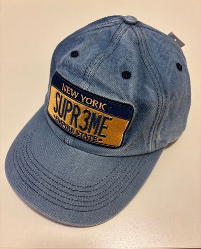 Supreme License Plate 6-Panel "Washed Blue"
