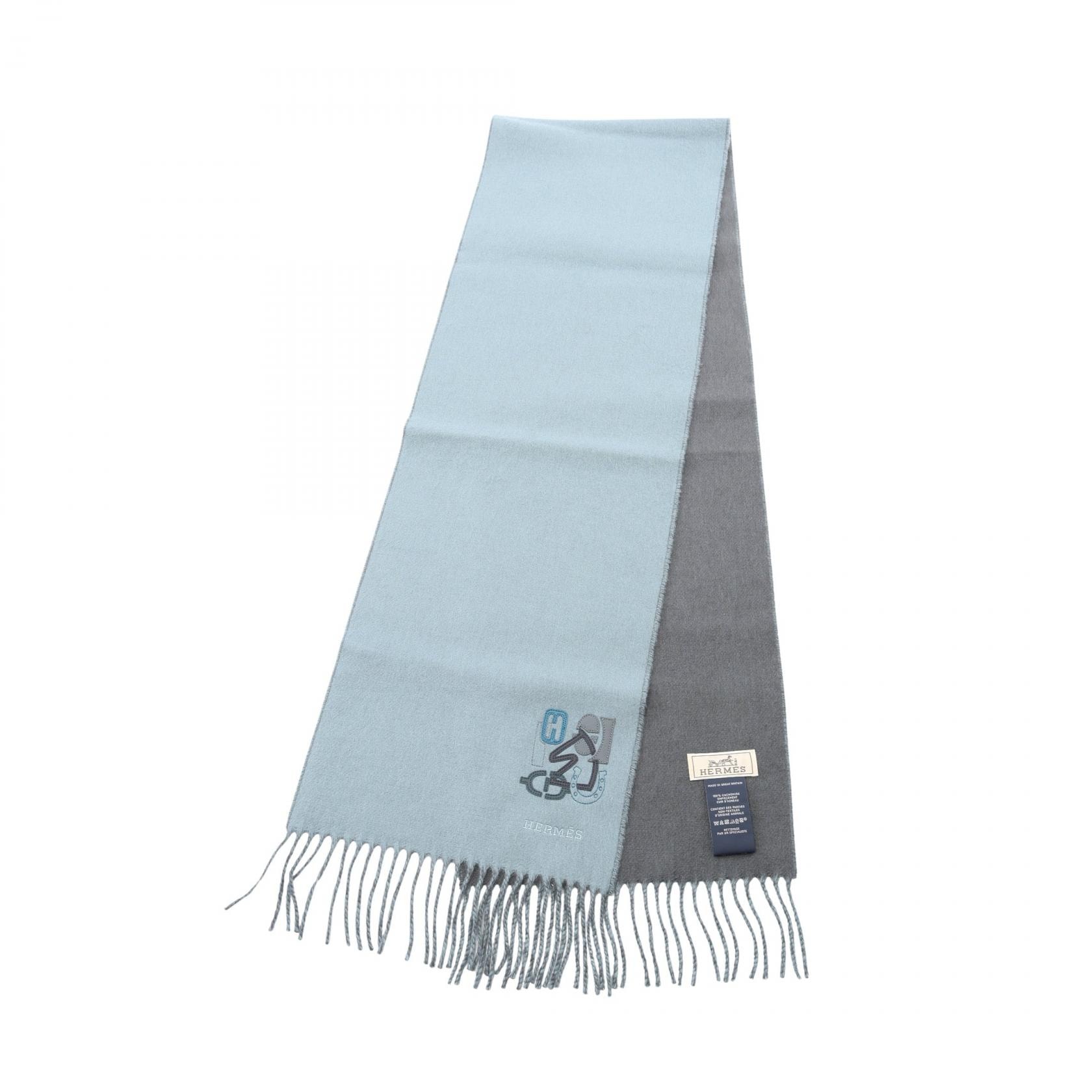 エルメス HERMES H パズル マフラー 衣料品 カシミヤ メンズ グリーン系 【中古】