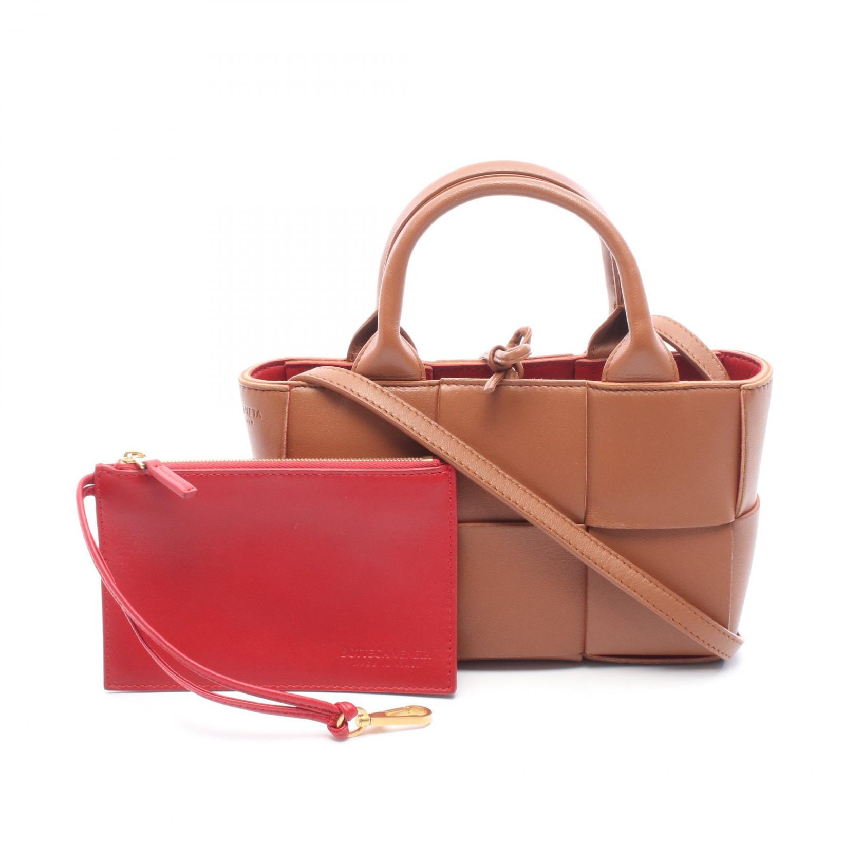 ボッテガヴェネタ BOTTEGA VENETA キャンディー アルコ 2WAY トートバッグ バッグ レザー レディース ブラウン系 【中古】