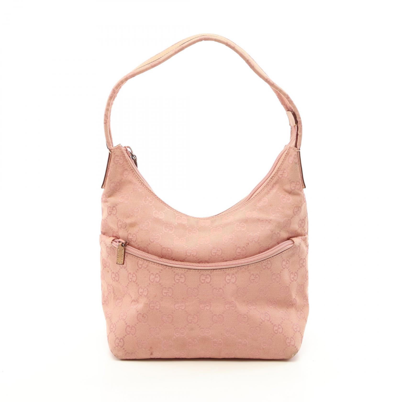 グッチ GUCCI GGキャンバス ショルダーバッグ バッグ キャンバス レザー レディース ピンク系 001 3386 【中古】