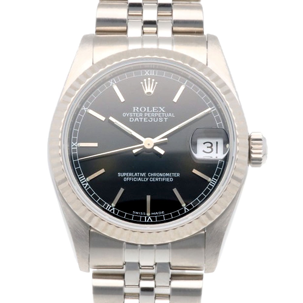ロレックス デイトジャスト オイスターパーペチュアル 腕時計 時計 ステンレススチール 68274 自動巻き オーバーホール済 磨き直し済 U番 ユニセックス 1年保証 ROLEX 中古