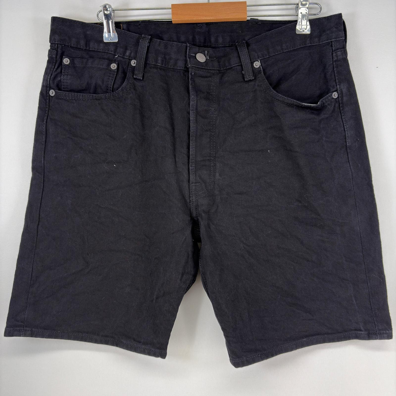 古着 リーバイス Levi's ショートパンツ デニム 5ポケット ストレート 501 ハーフパンツ ジーパン ボタンフライ w38 ブラック メンズ