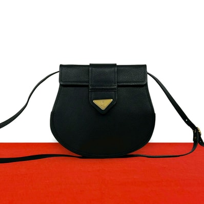 YVES SAINT LAURENT イヴ・サンローラン YSL ロゴ 金具 レザー ショルダーバッグ ブラック
31463