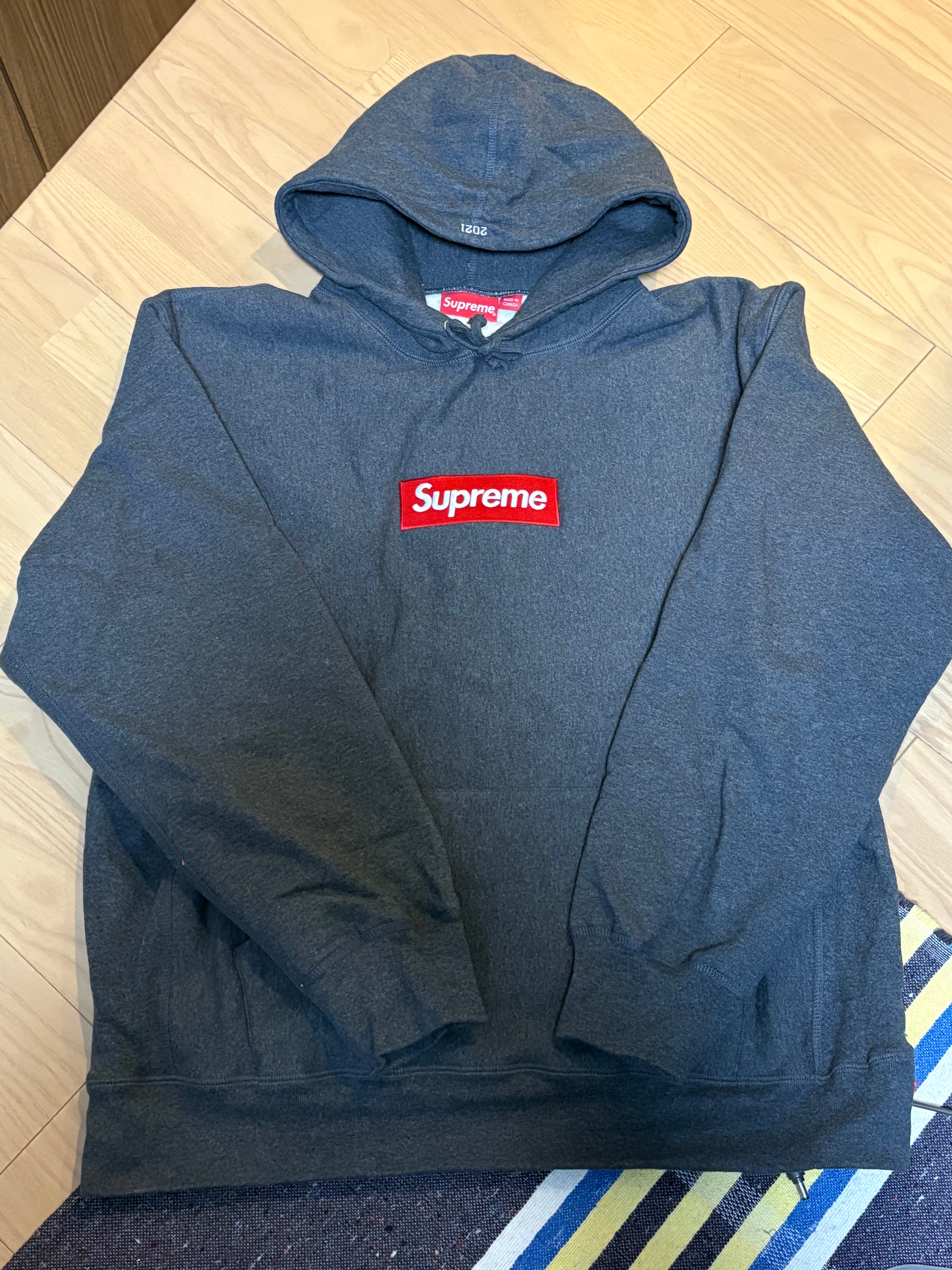 Supreme Box Logo Hooded Sweatshirt "Charcoal" (21FW)