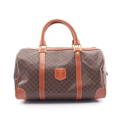セリーヌ CELINE マカダム トートバッグ バッグ PVCコーティングキャンバス レザー レディース ブラウン系 【中古】