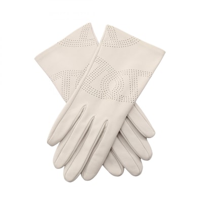 エルメス HERMES パンチング 手袋 衣料品 レザー レディース ホワイト系 【中古】