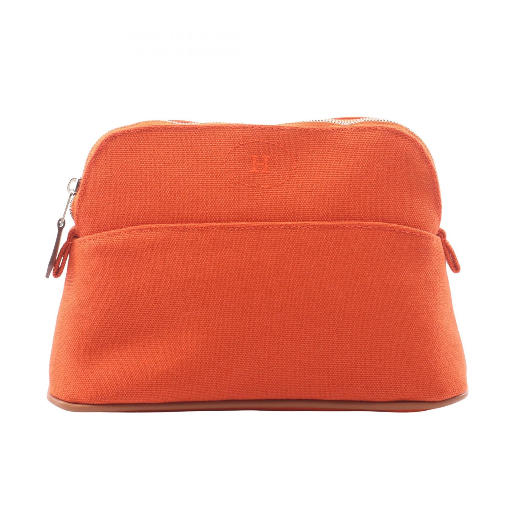 エルメス HERMES ボリードポーチ ミニ ポーチ バッグ キャンバス オレンジ レディース オレンジ系 H104773M 02 【中古】