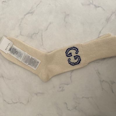 GUCCI ロゴソックス 白 ブルー