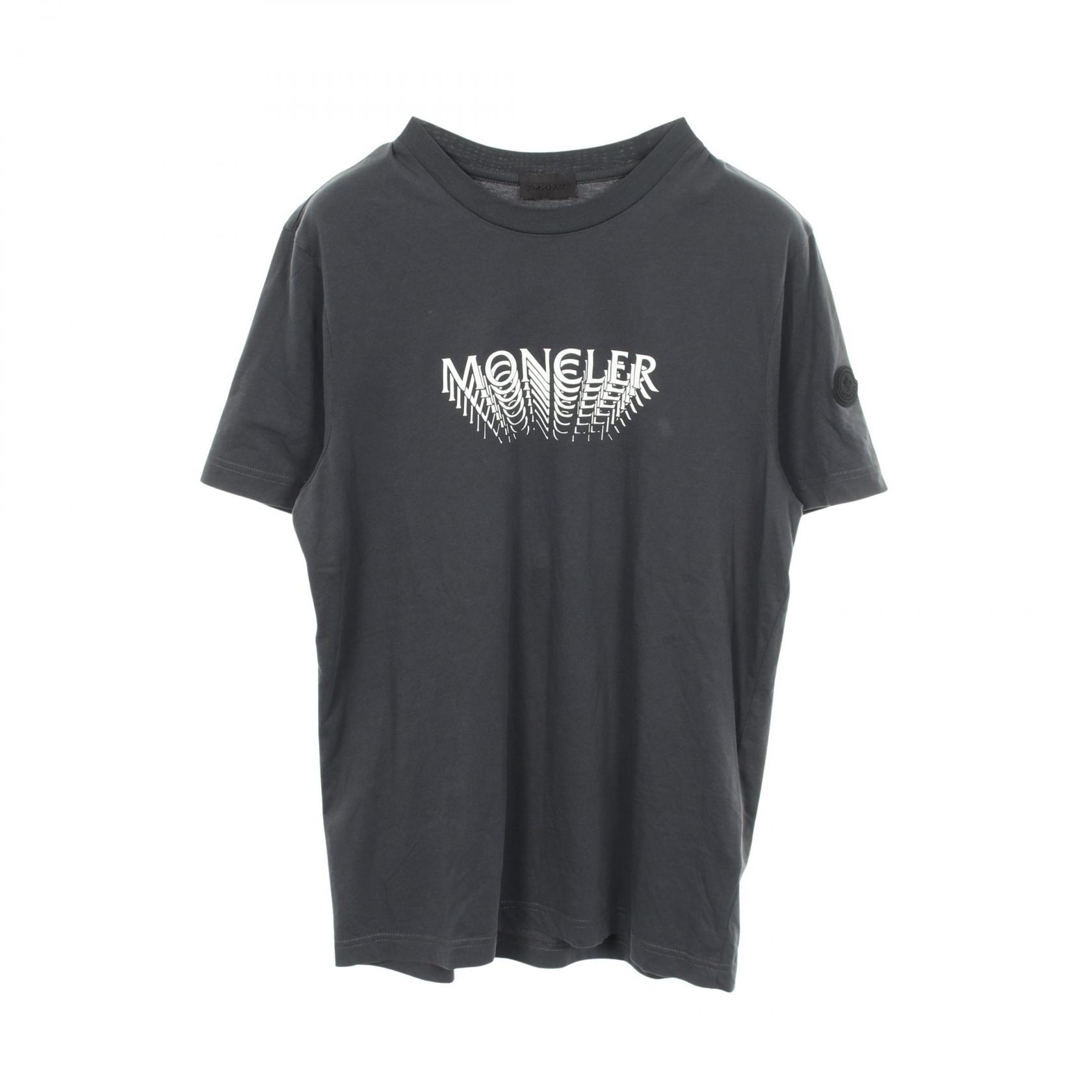 モンクレール MONCLER ロゴ クルーネック 半袖Tシャツ 衣料品 トップス コットン メンズ グレー系 8C00022 【中古】