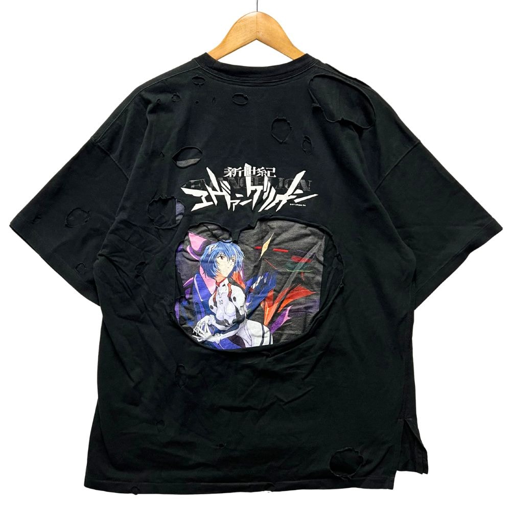 SEVESKIG セヴシグ OVER SHIRT S/SL TEE SHIRT EVANGELION エヴァンゲリオン 綾波レイ ダメージ加工 Tシャツ 52675