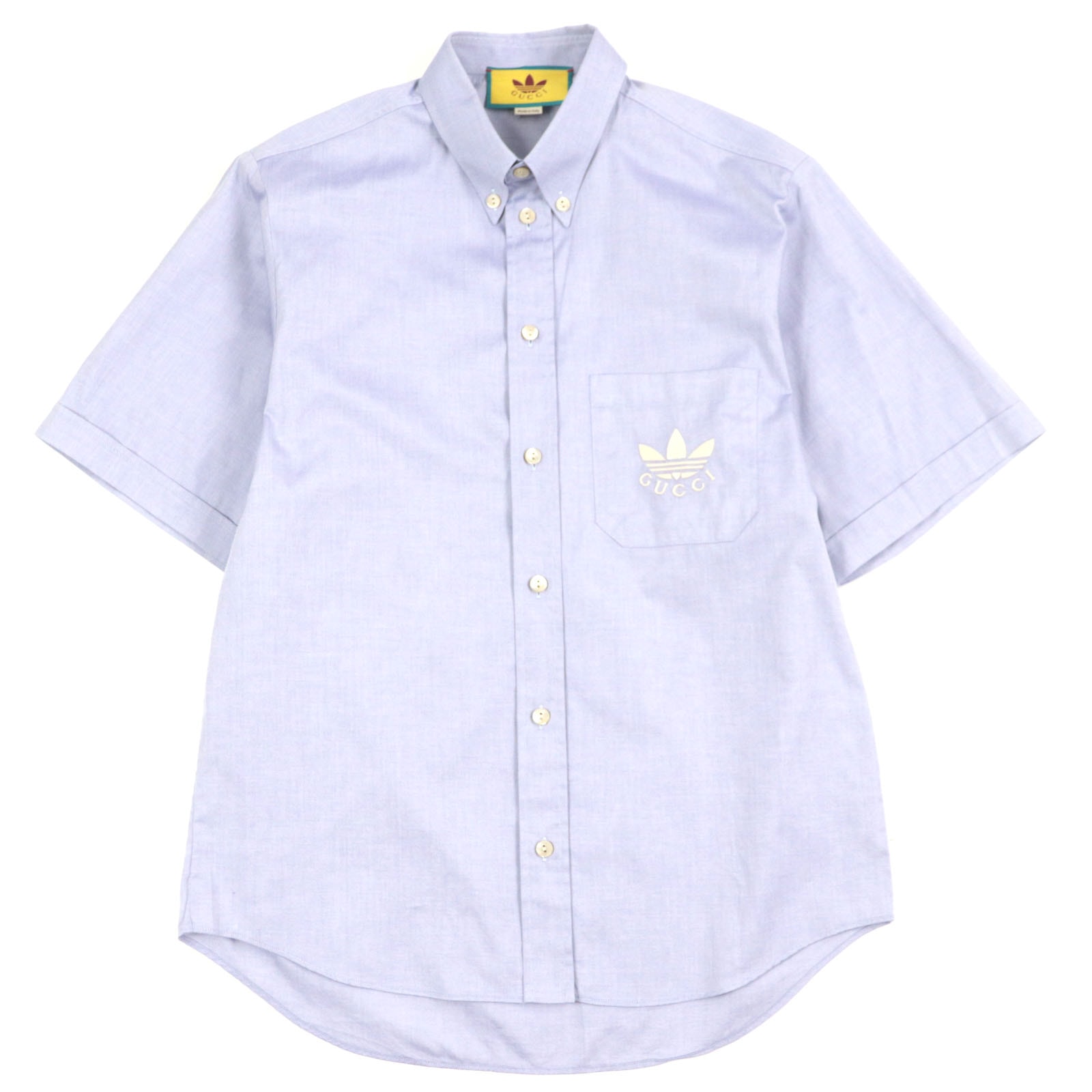 極美品 グッチ×アディダス 半袖シャツ ブルー メンズ 44 701360