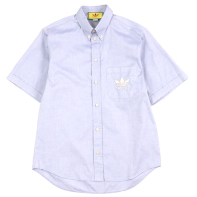 極美品 グッチ×アディダス 半袖シャツ ブルー メンズ 44 701360