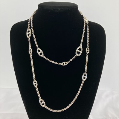 HERMES(エルメス) シェーヌダンクル ファランドールロングネックレス サイズ120 Ag925 96.8g シルバー