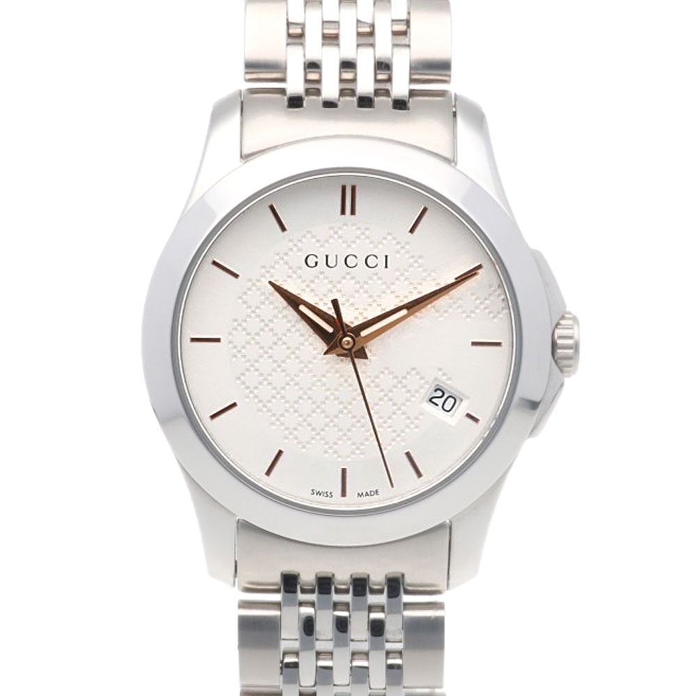 グッチ Gタイムレス 腕時計 時計 ステンレススチール 126.5(YA120565) クオーツ レディース 1年保証 GUCCI 中古