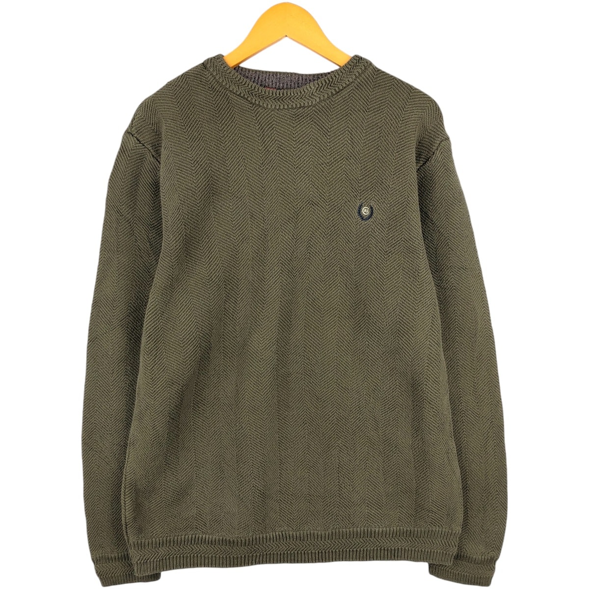 古着 ラルフローレン Ralph Lauren CHAPS チャップス ヘリンボーン コットンニットセーター メンズM相当/eaa605860
