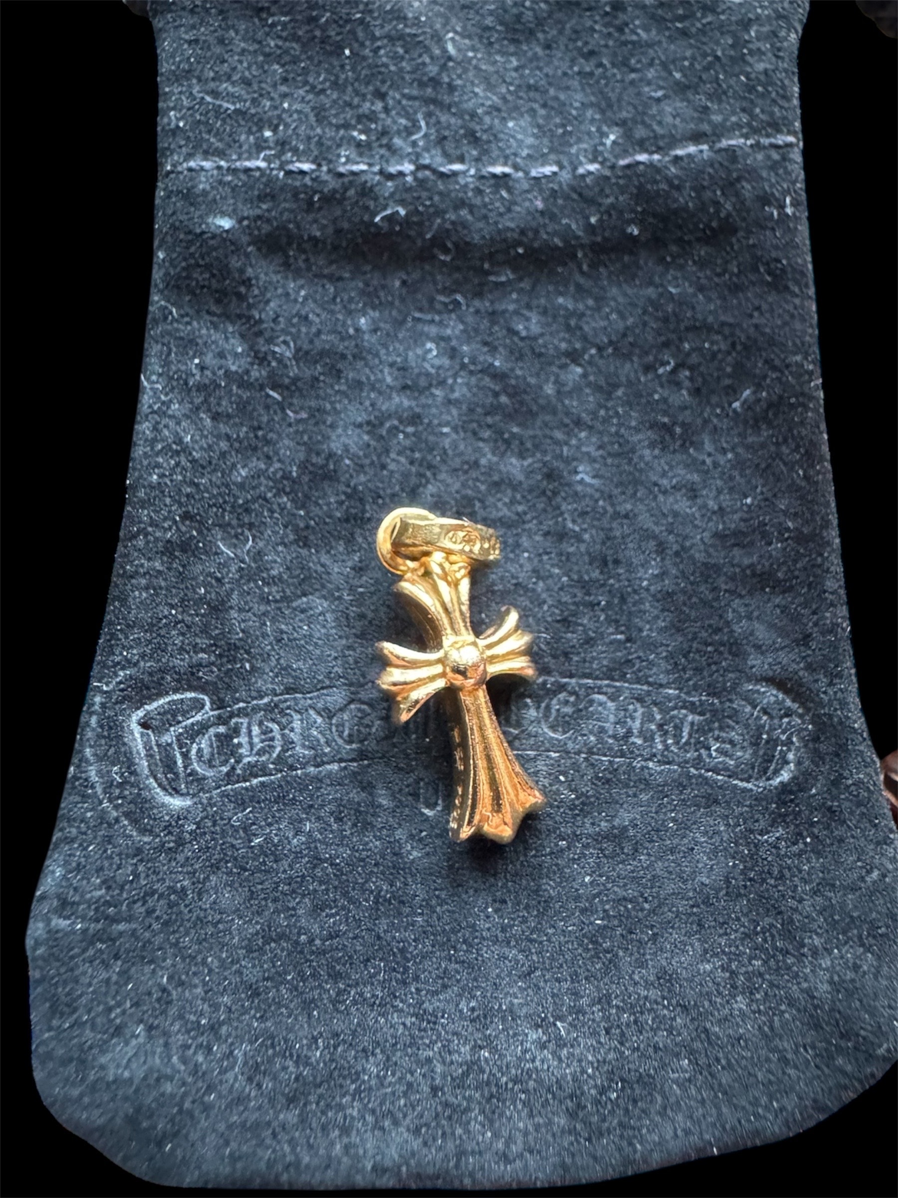 Chrome Hearts 22K CH Cross Baby Fat Charm "Yellow Gold"