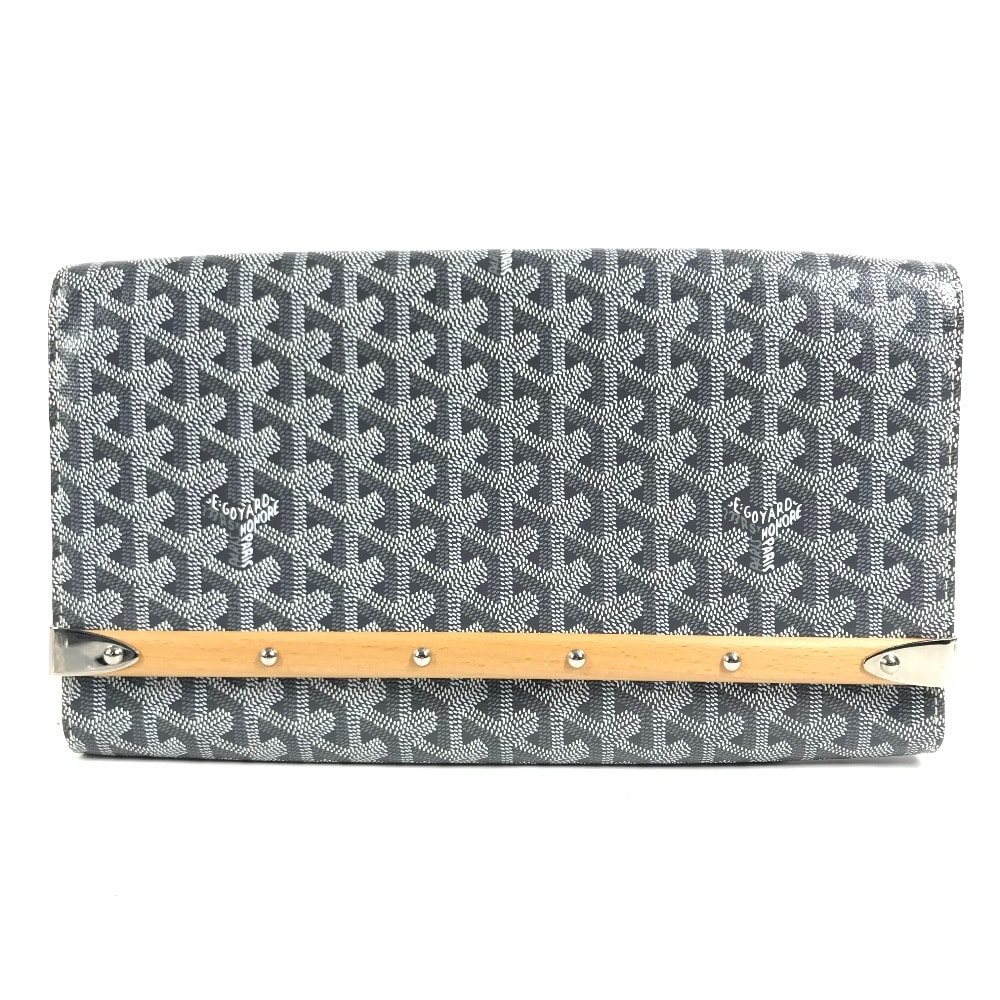 ゴヤール GOYARD モンテカルロ カバン フラップ ポーチ クラッチバッグ PVC/レザー グレー系 新品同様
