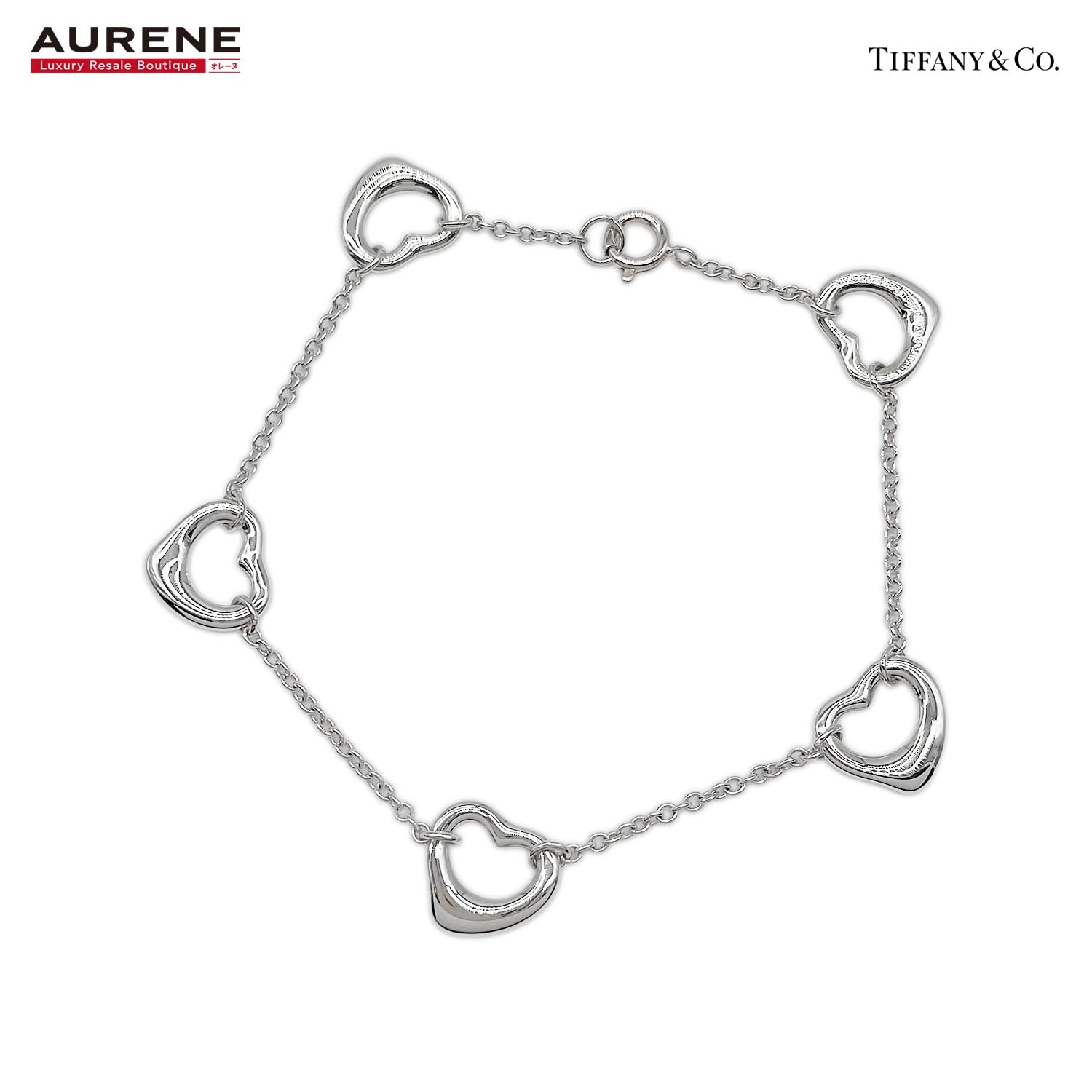 TIFFANY&Co. ティファニー ブレスレット バングル オープンハート 5P SV925 シルバー 新品仕上済 レディース
 【中古】