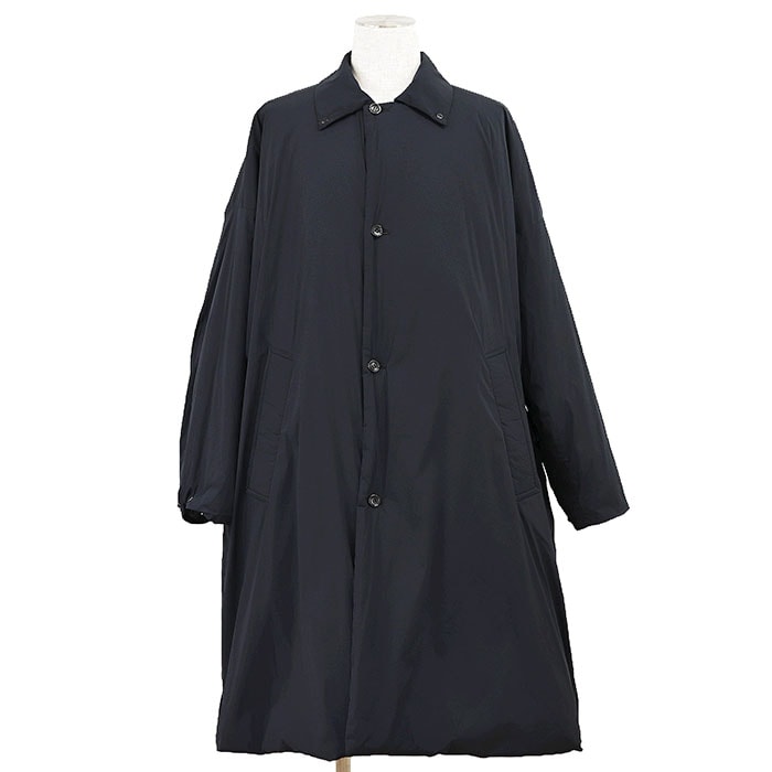 【SALE】N.HOOLYWOOD エヌハリウッド コート パデッド ストレッチナイロン サイズ 38 メンズ ロゴ ボタン ロング 中綿 アウター ネイビー 紺 日本製