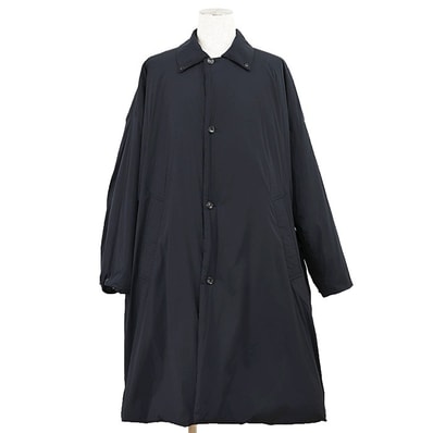 【SALE】N.HOOLYWOOD エヌハリウッド コート パデッド ストレッチナイロン サイズ 38 メンズ ロゴ ボタン ロング 中綿 アウター ネイビー 紺 日本製