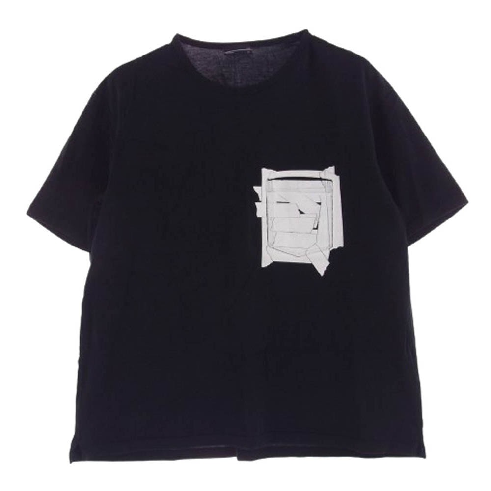 LAD MUSICIAN ラッドミュージシャン Tシャツ ポケット プリント 転写 Tシャツ 半袖 ブラック ブラック系 42【中古】